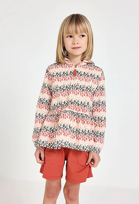 Gilet en maille pour bébé fille avec motif multicolore