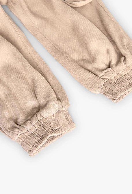 Pantalón de sarga para bebé niña en color beige