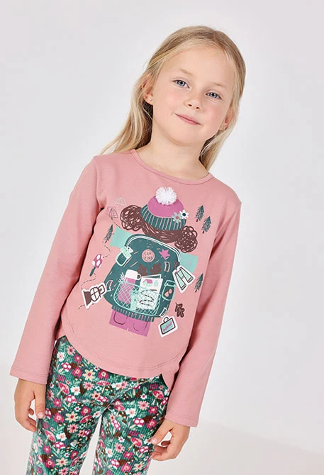 Mädchen T-Shirt aus rosa Baumwolle