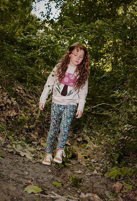 Leggings a fiori verdi