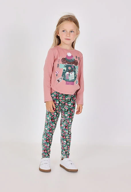 Grüne Blumenleggings