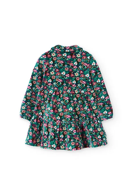 Knitted dress with green flowers