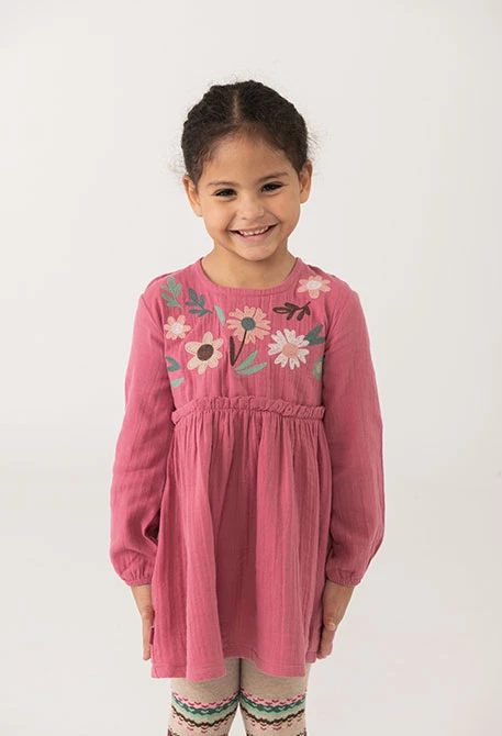 Robe florale rose