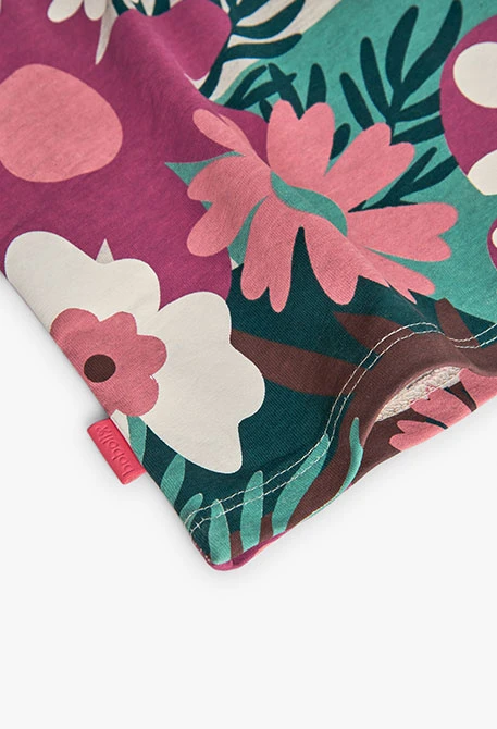 Abito in maglia beige con fiori