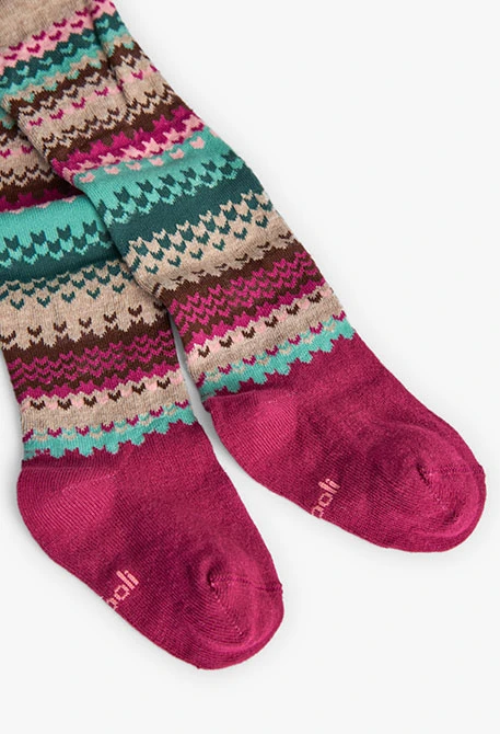 Strawberry pattern knit tights