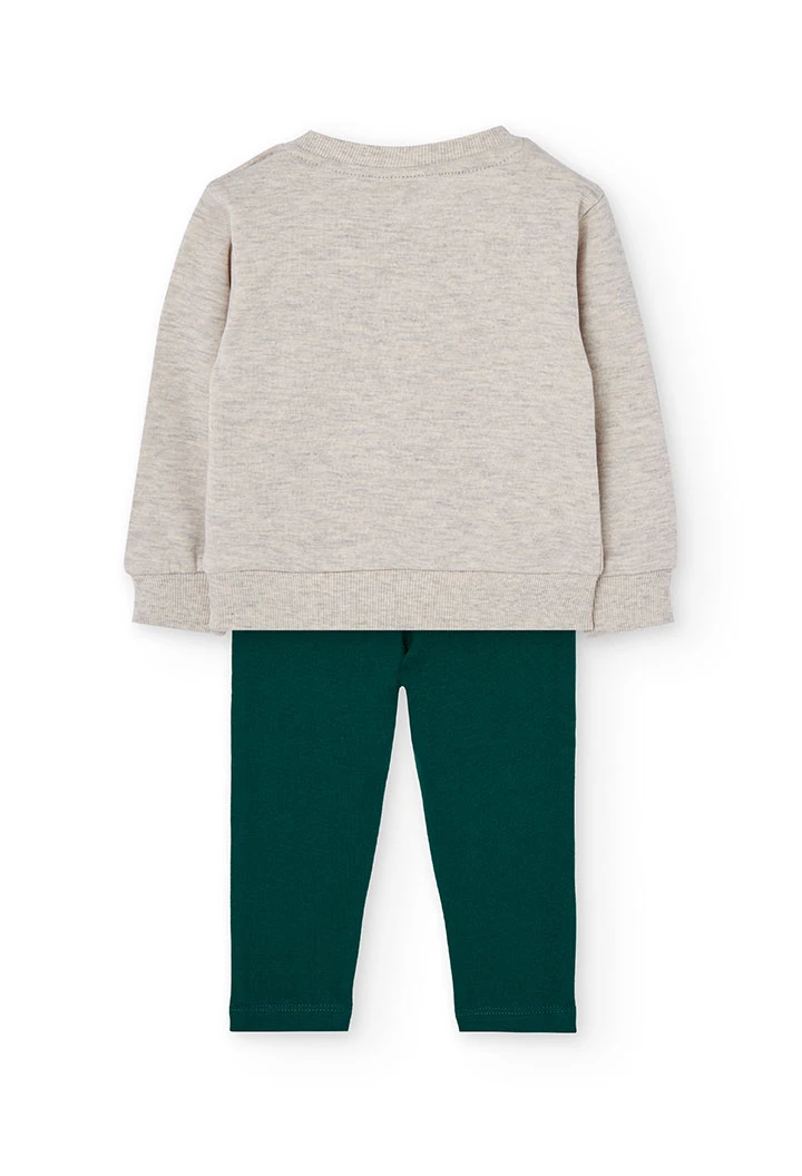 Conjunto menina de malha bege