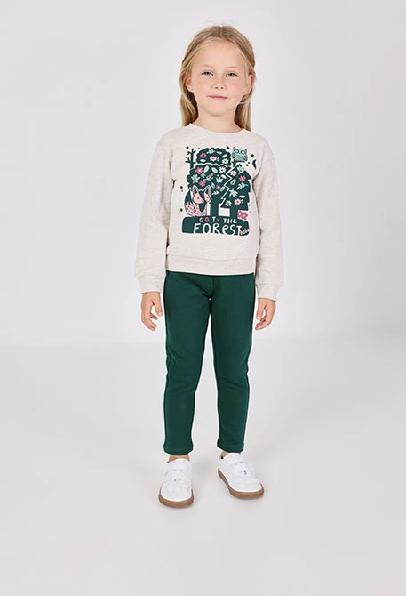 Beiges Strickset für Mädchen