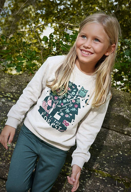 Completo bambina in maglia beige