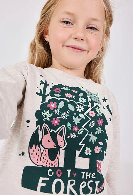 Beiges Strickset für Mädchen