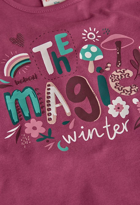 T-shirt de menina de algodão fresa