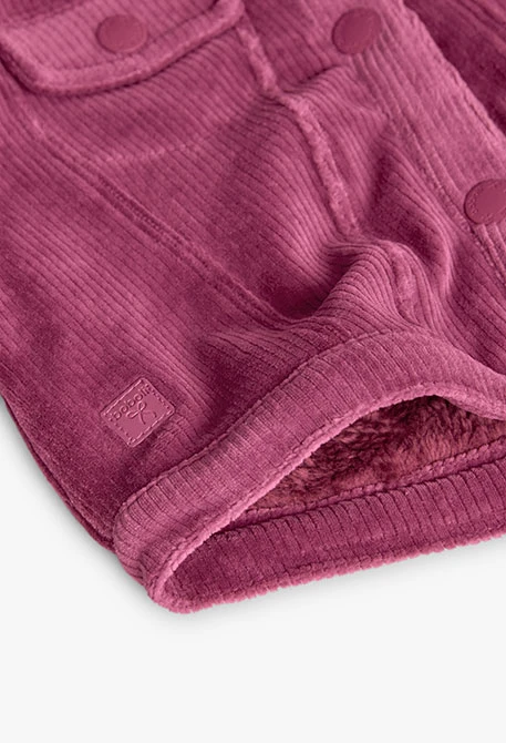 Mädchen-Cordjacke in Erdbeerfarbe