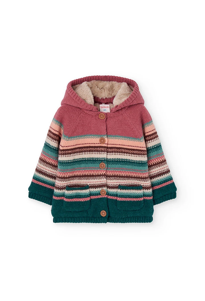 Giacca bambina a righe multicolori