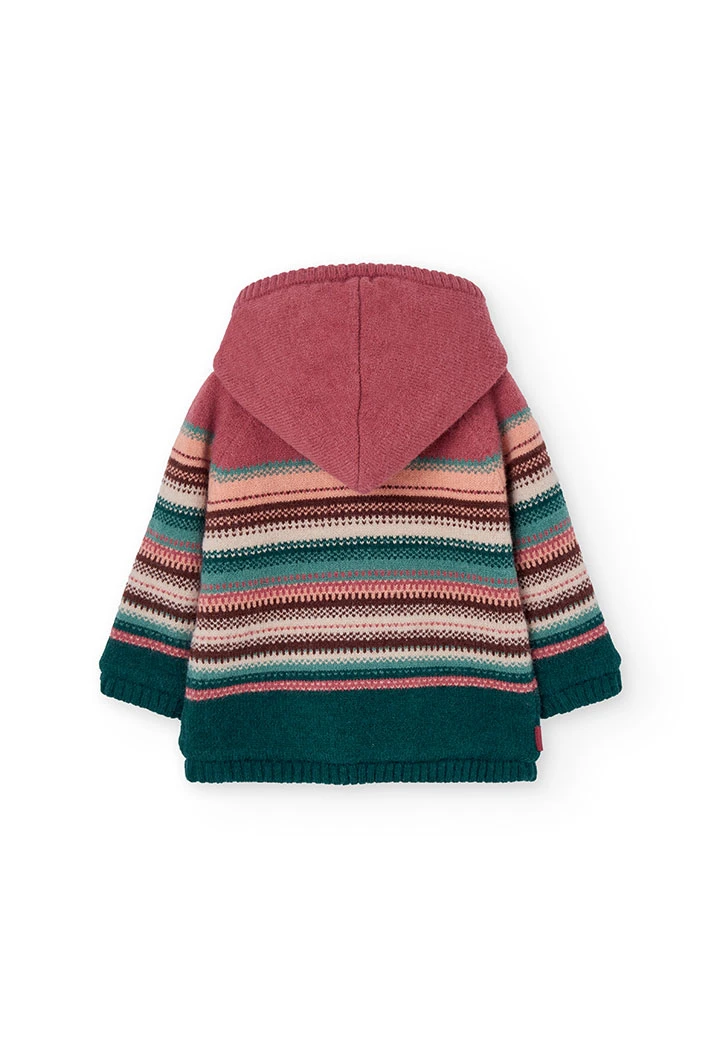 Giacca bambina a righe multicolori