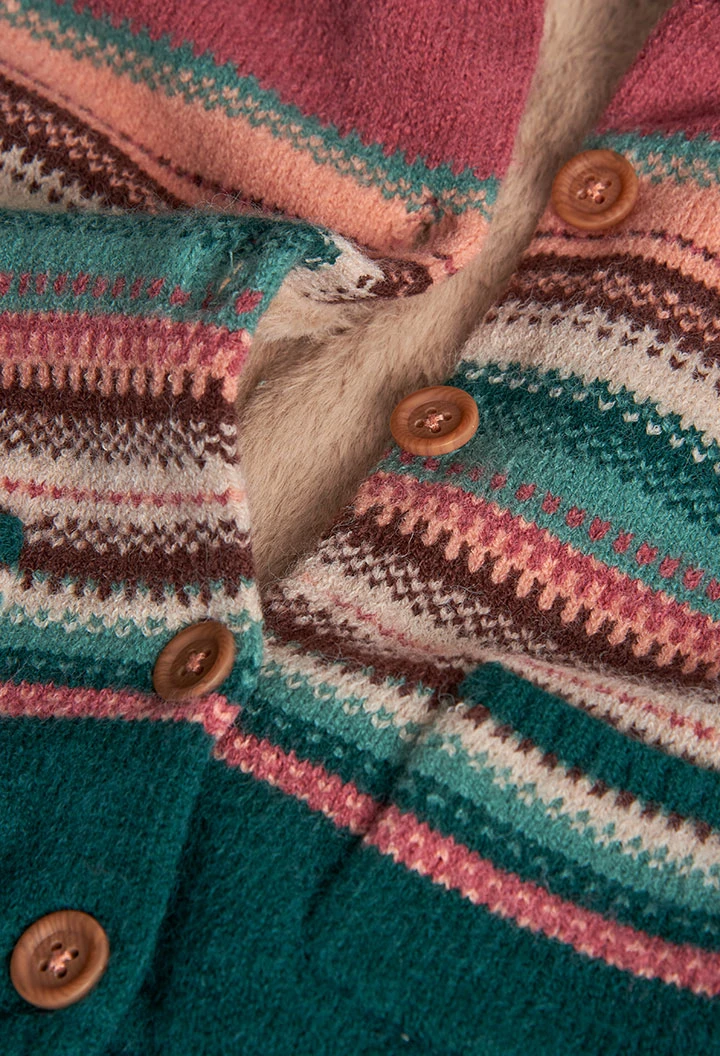 Veste fille à rayures multicolores