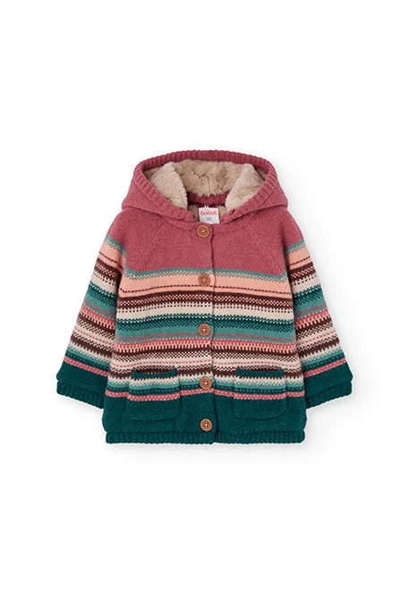 Giacca bambina a righe multicolori