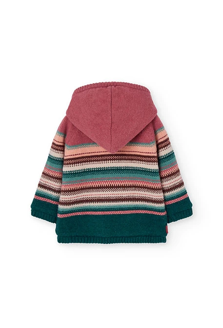 Veste fille à rayures multicolores