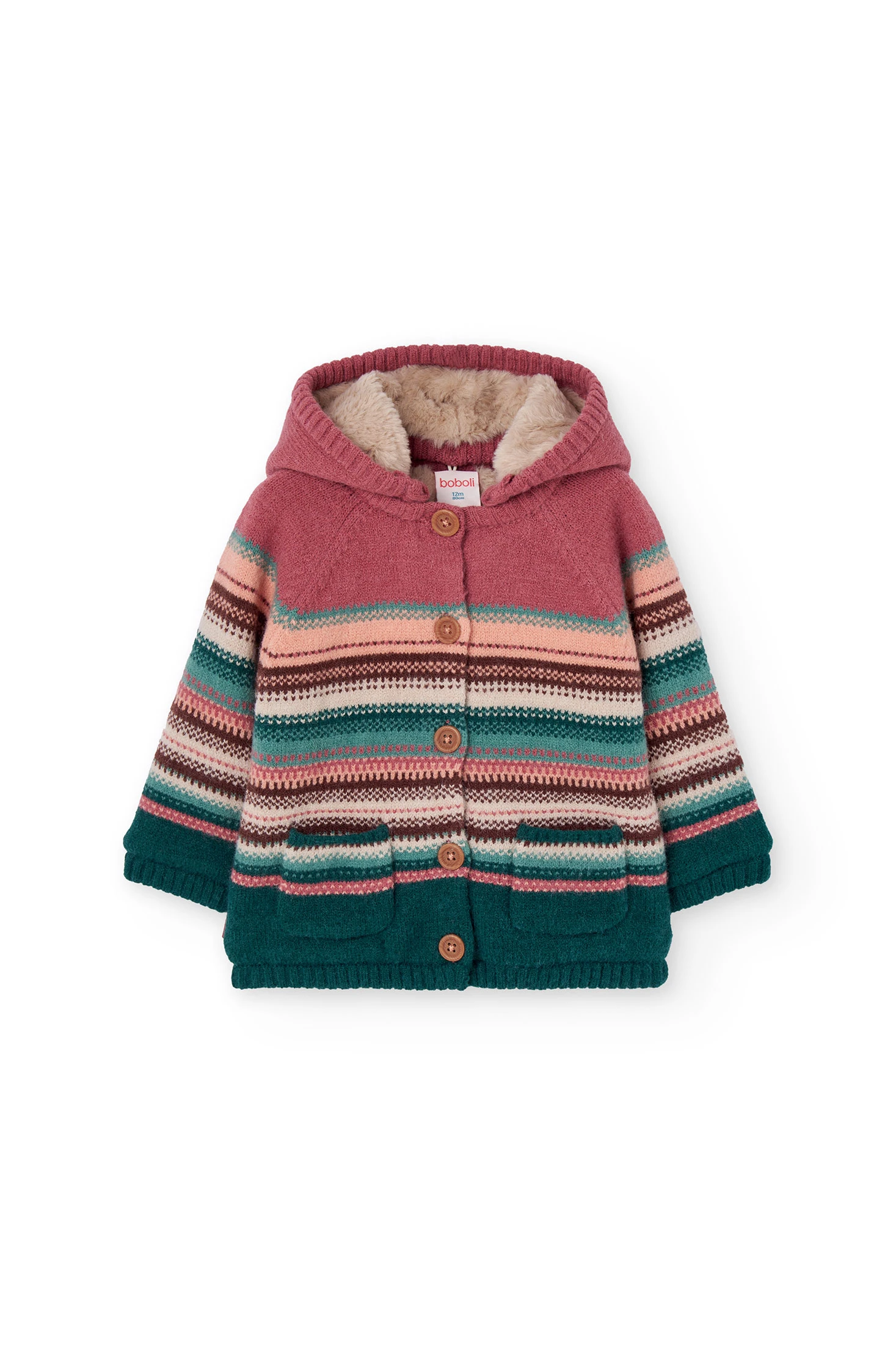 Giacca bambina a righe multicolori