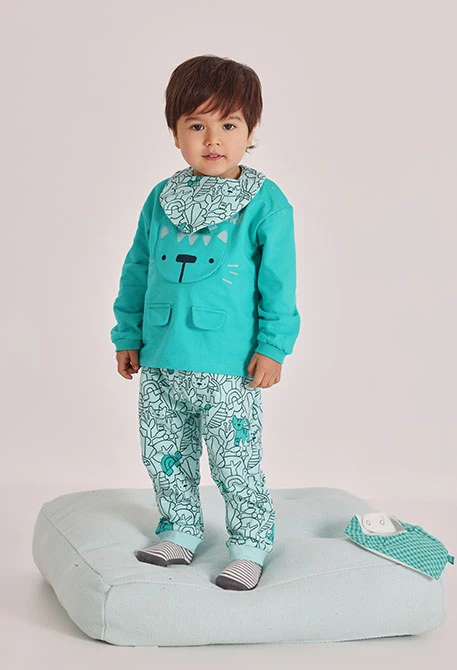 Ensemble bébé garçon maille verte