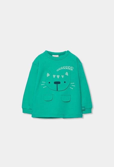 Green knitted baby boy set