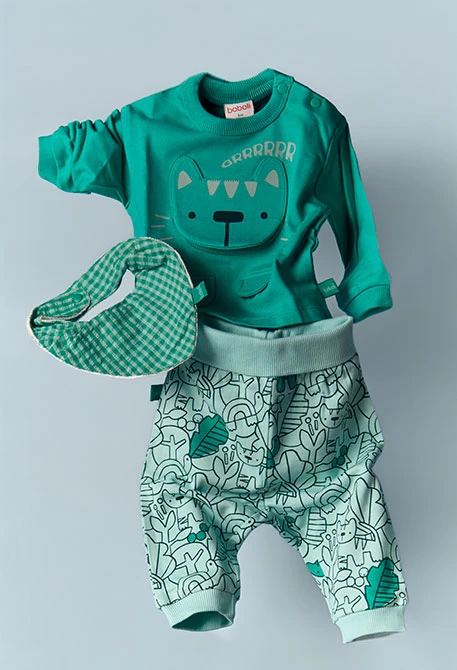 Completo bebè bambino maglia verde