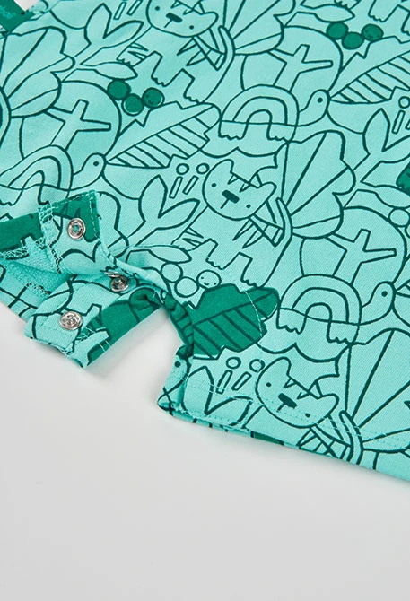 Printed cotton knit baby outfit