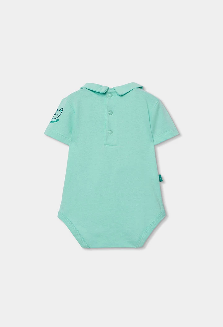 Baby set dungarees and checked cotton t-shirt