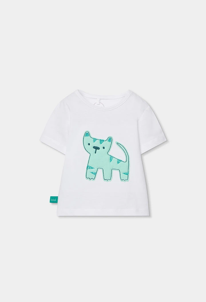 Conjunto bebé algodón blanco y verde