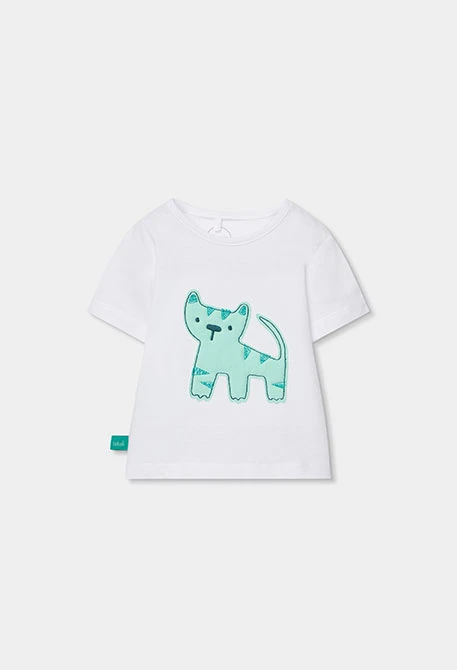 Conjunto de algodão para bebé em branco e verde