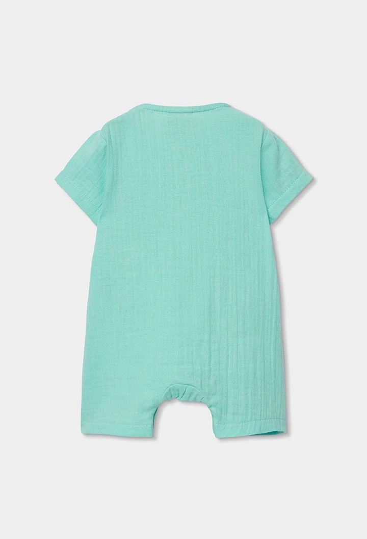 Grenouillère bébé coton vert