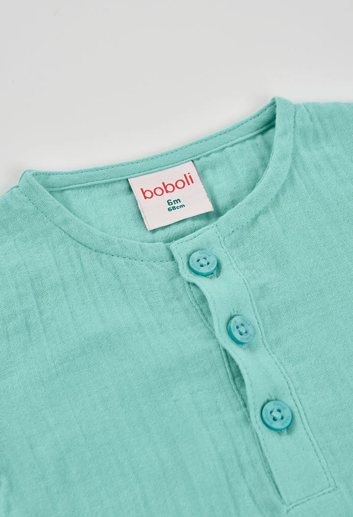 Grenouillère bébé coton vert