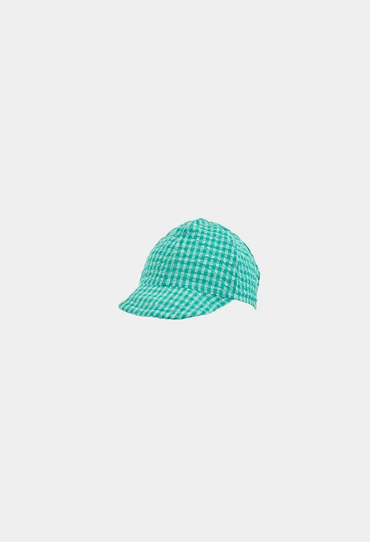 Gorra bebé cuadros verde