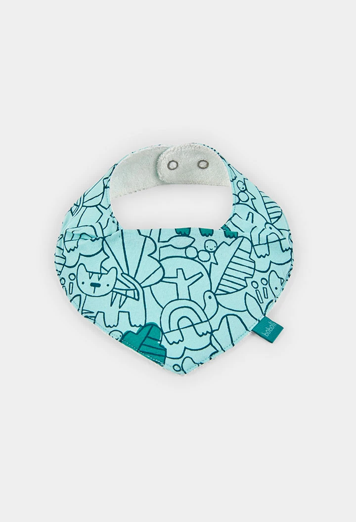 Pack de 2 babetes de bebé em algodão estampado