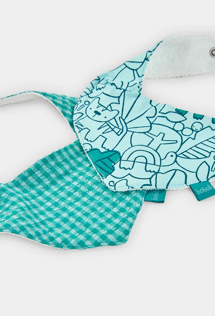 Pack de 2 babetes de bebé em algodão estampado