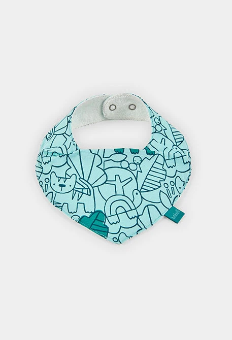 Pack de 2 babetes de bebé em algodão estampado