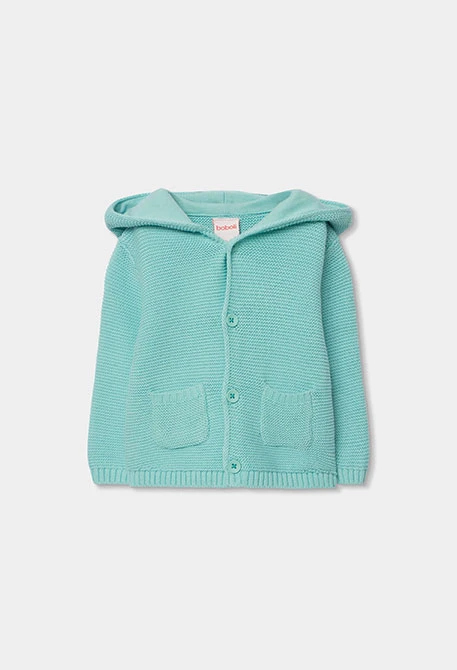 Green knit baby jacket
