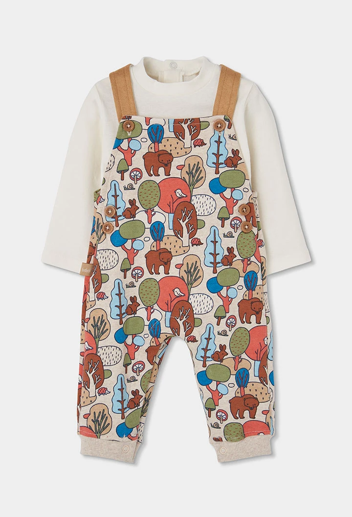 Ensemble en maille bébé garçon imprimé forêt