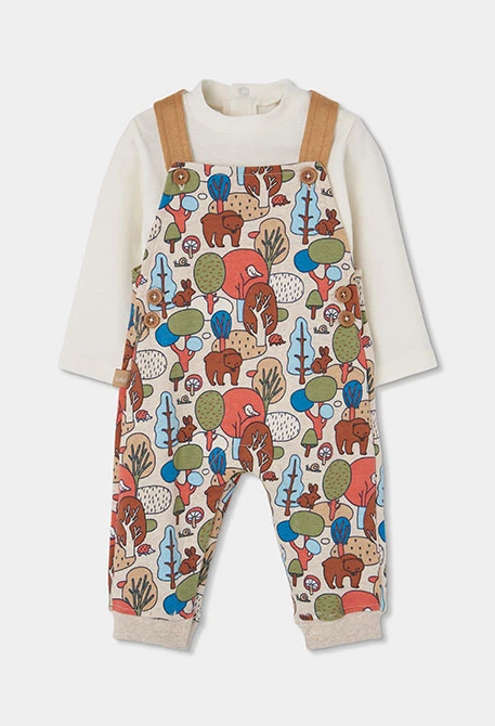 Ensemble en maille bébé garçon imprimé forêt