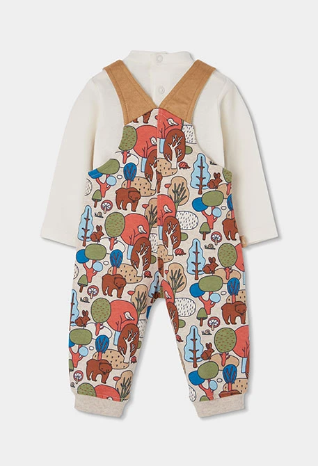 Ensemble en maille bébé garçon imprimé forêt