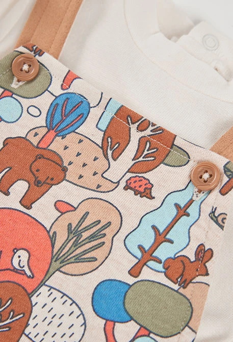Ensemble en maille bébé garçon imprimé forêt