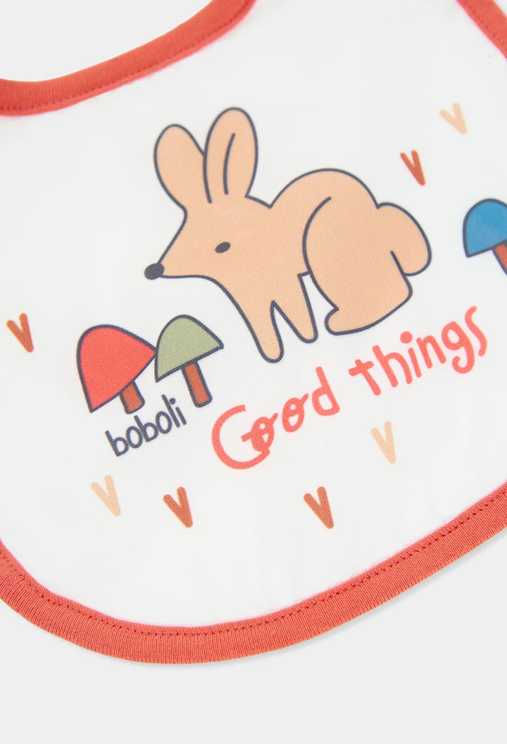 Pack 2 bavaglini neonato bianco stampa animali