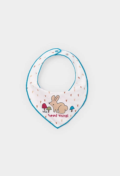 Pack 2 bavoirs bébé blanc imprimé animaux