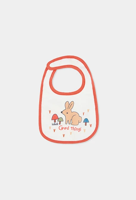 Pack 2 white baby bibs with animal print