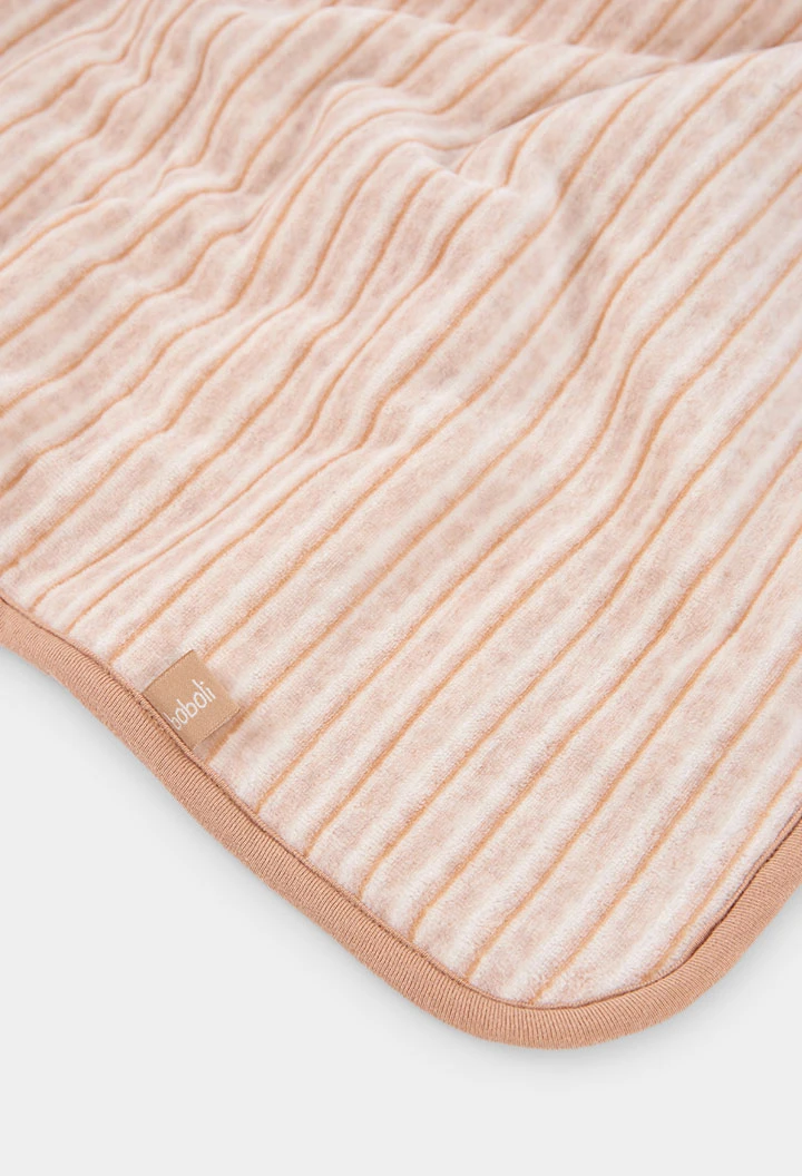 Coperta neonato a righe rosa stampa foresta