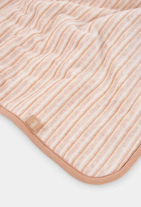 Coperta neonato a righe rosa stampa foresta