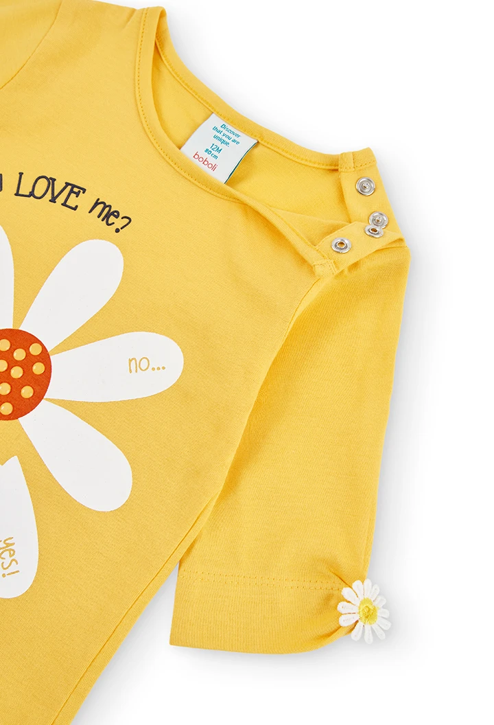 Camiseta punto "Flor" de bebé niña
