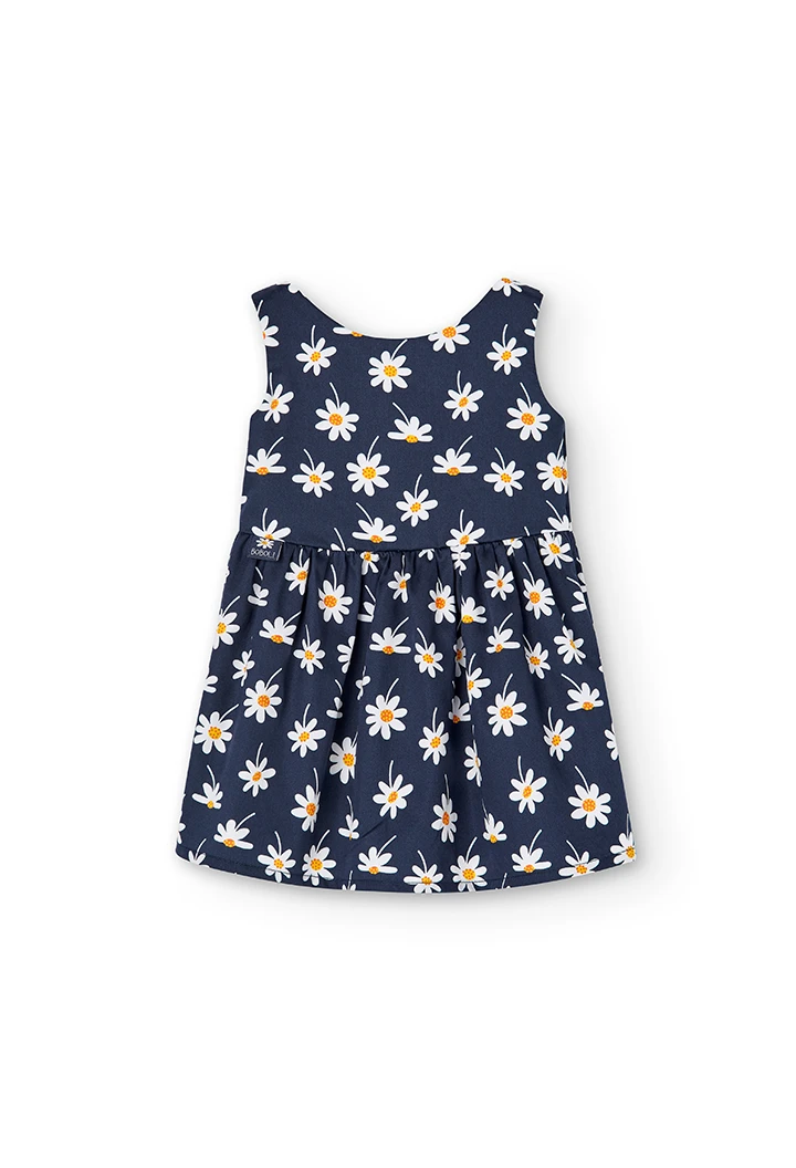 Vestido satén estampado de bebé niña