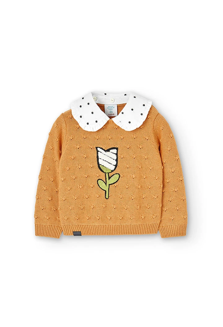 Pullover tricot para o bebé menina