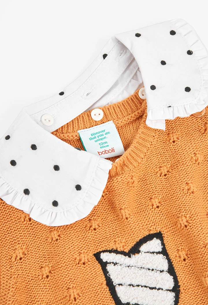 Pullover tricot para o bebé menina
