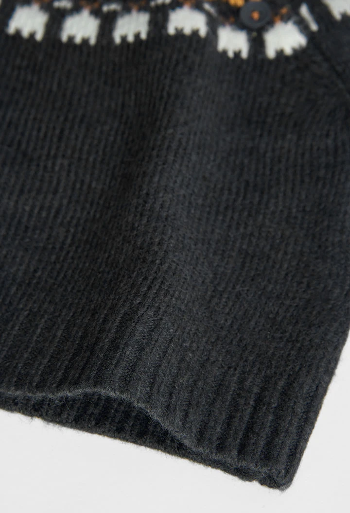 Jersey tricotosa de bebé niña gris oscuro