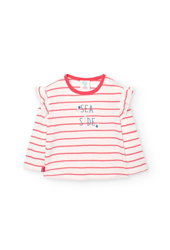 Baby girl's listed fantasy knit t-shirt